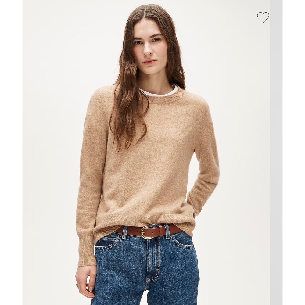 J.Crew Cashmere Sweater Women XS Tan Excellent Classic Fit BA400 Crewneck